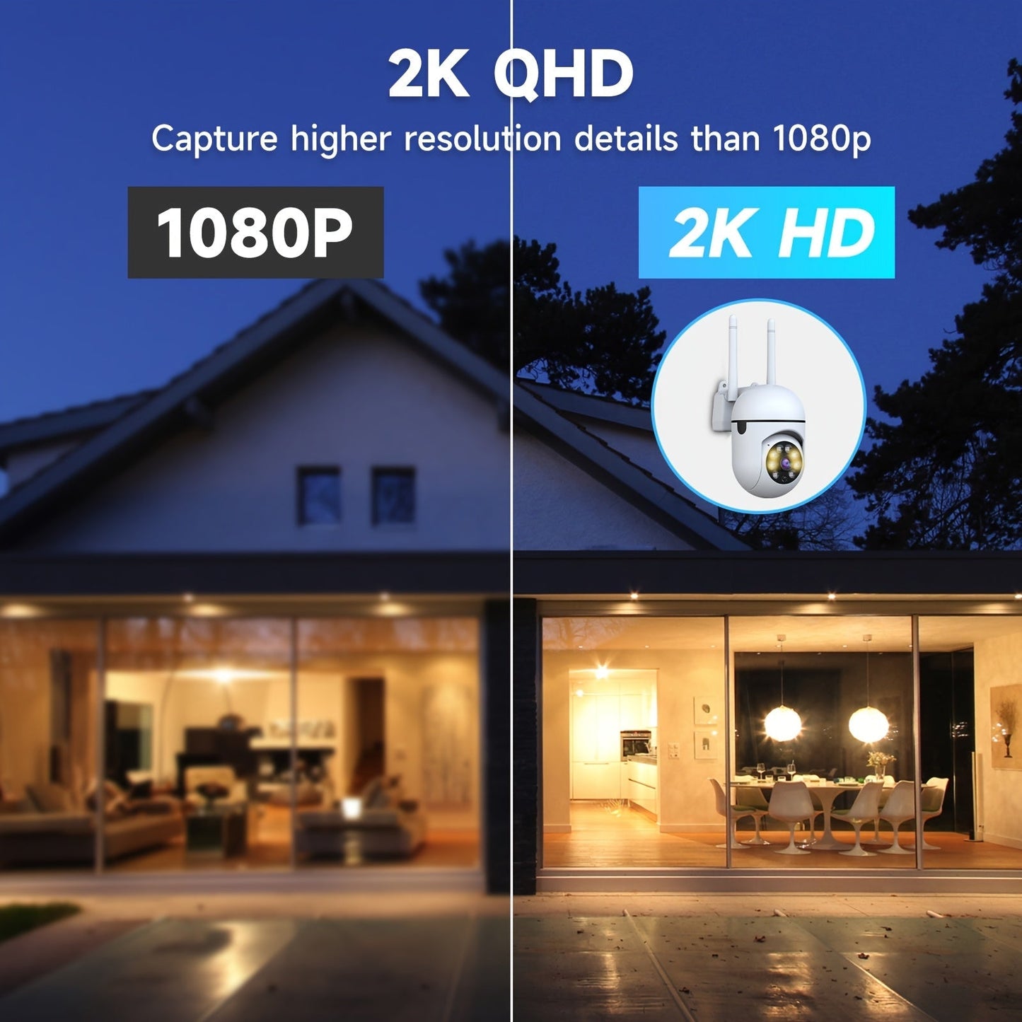 Wifi Security Cameras 4PCS 2K HD, Dual-Band, Night Vision, 2-Way Audio
