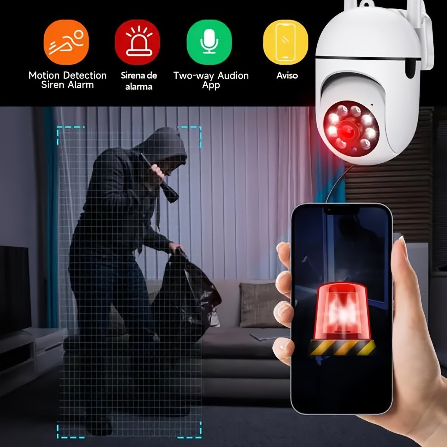 Wifi Security Cameras 4PCS 2K HD, Dual-Band, Night Vision, 2-Way Audio