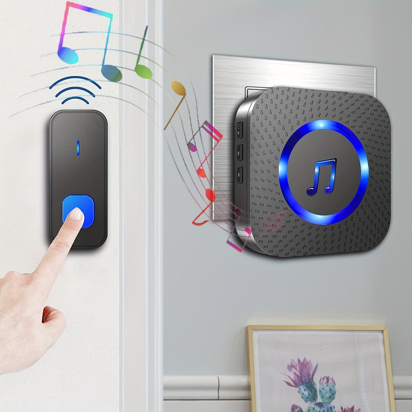 Wireless Doorbell System with 2 Transmitters & 2 Plug-in Receivers, 1000ft Range