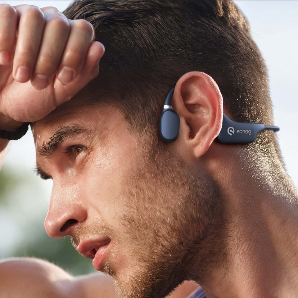 Bone Conduction Headphones, Open-Ear Wireless Headset for Sports, Running, Gym