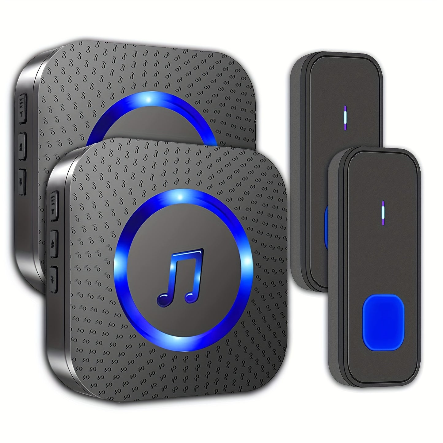 Wireless Doorbell System with 2 Transmitters & 2 Plug-in Receivers, 1000ft Range