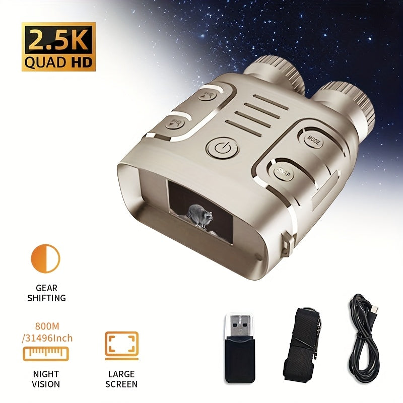 2.5K Night Vision Binoculars with Zoom & Recording, 800m Infrared Goggles Outdoor