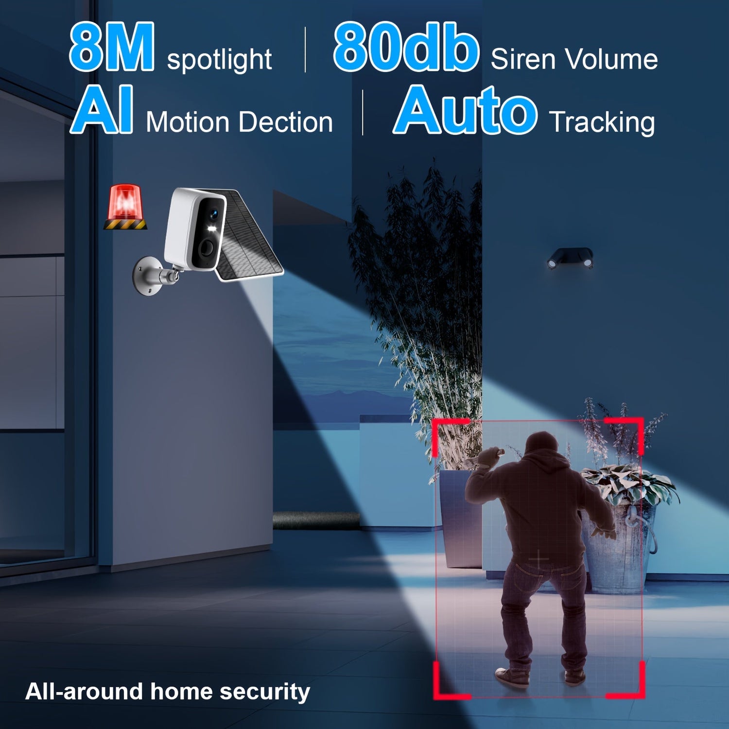 Moktan Sabai - 5MP Solar Security Camera with 360° View & AI Detection