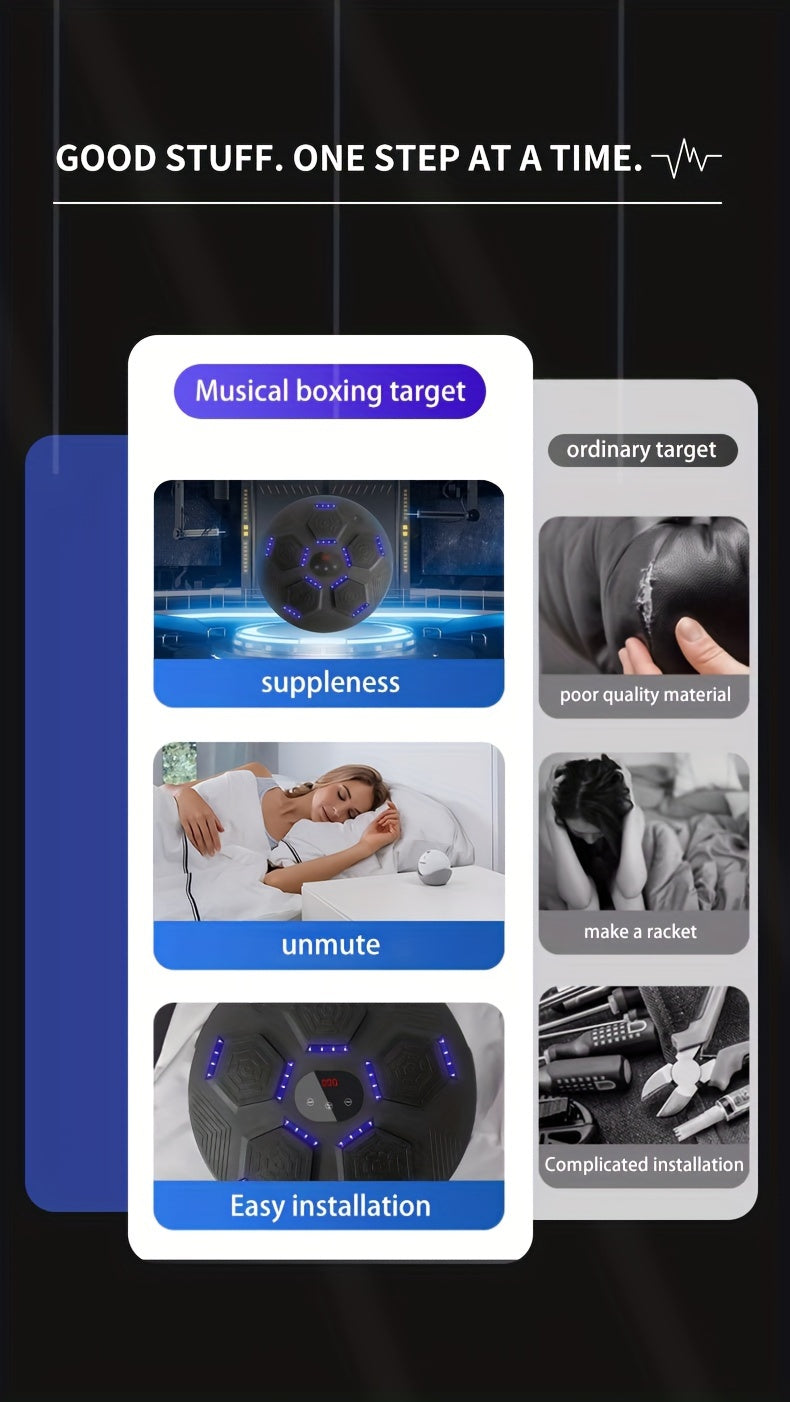 Wall-Mounted Musical Boxing Machine – Smart Target Trainer with Music & LED Display Moktan Sabai