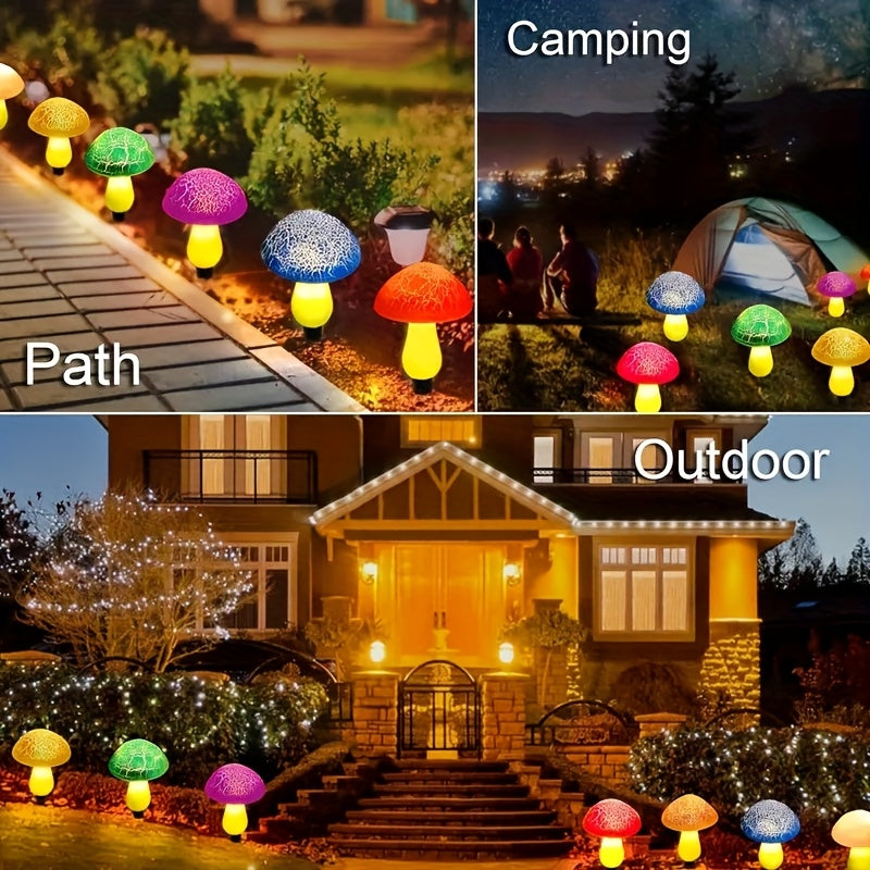 Solar Mushroom Garden Lights Outdoor, 8 LED Decorative Landscape Lights IP65 Waterproof