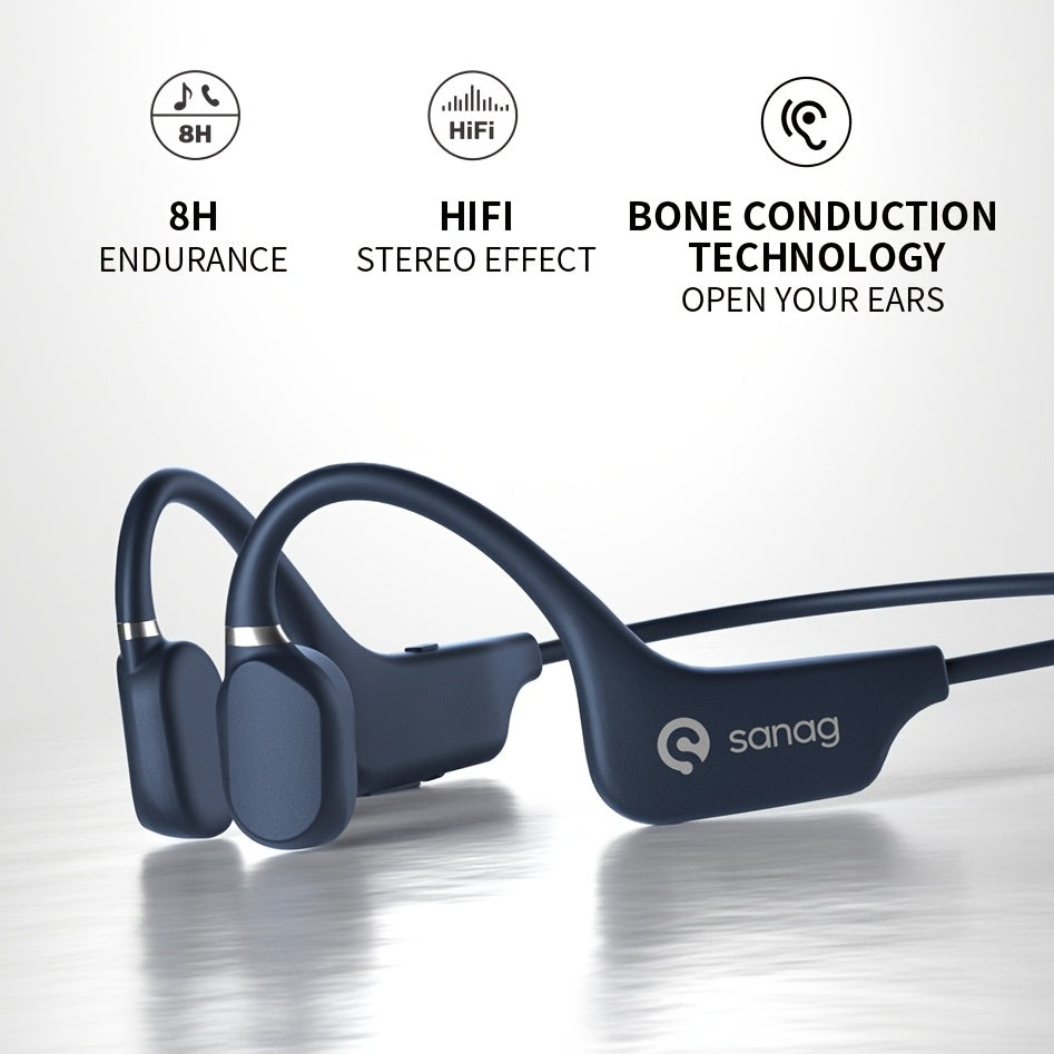 Bone Conduction Headphones, Open-Ear Wireless Headset for Sports, Running, Gym
