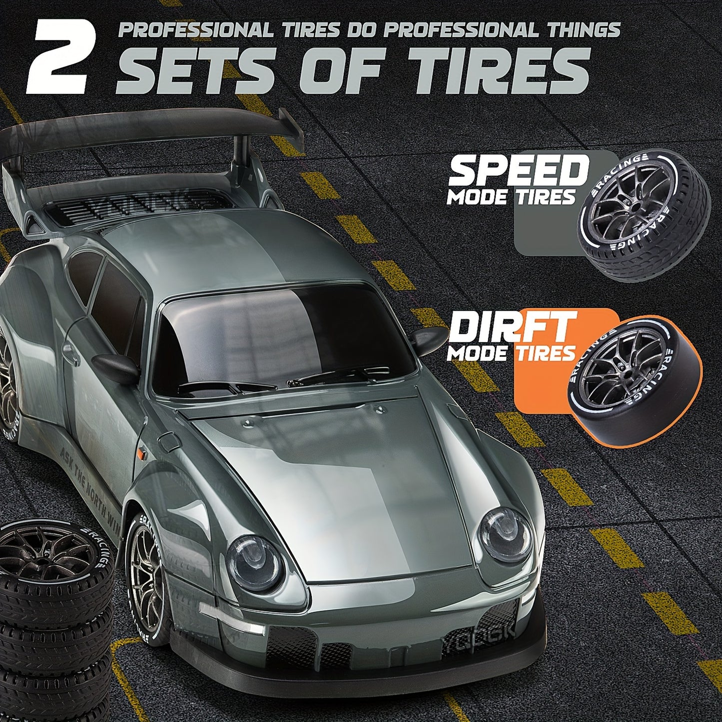 1:24 RC Drift Racing Car – 2.4GHz High-Speed Remote Car with Lights & Tires Moktan Sabai