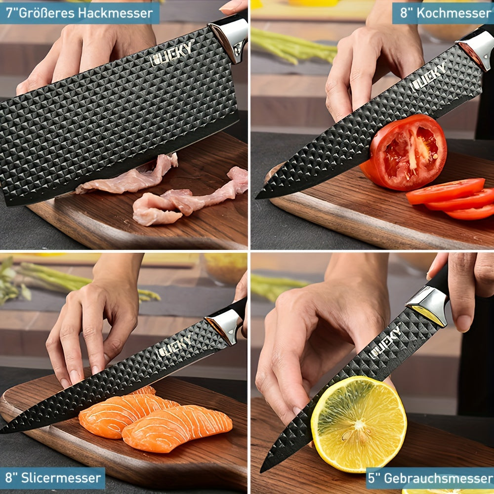 6-Piece Professional Kitchen Knife Set – Chef’s Knives with Wooden Handles & Gift Box
