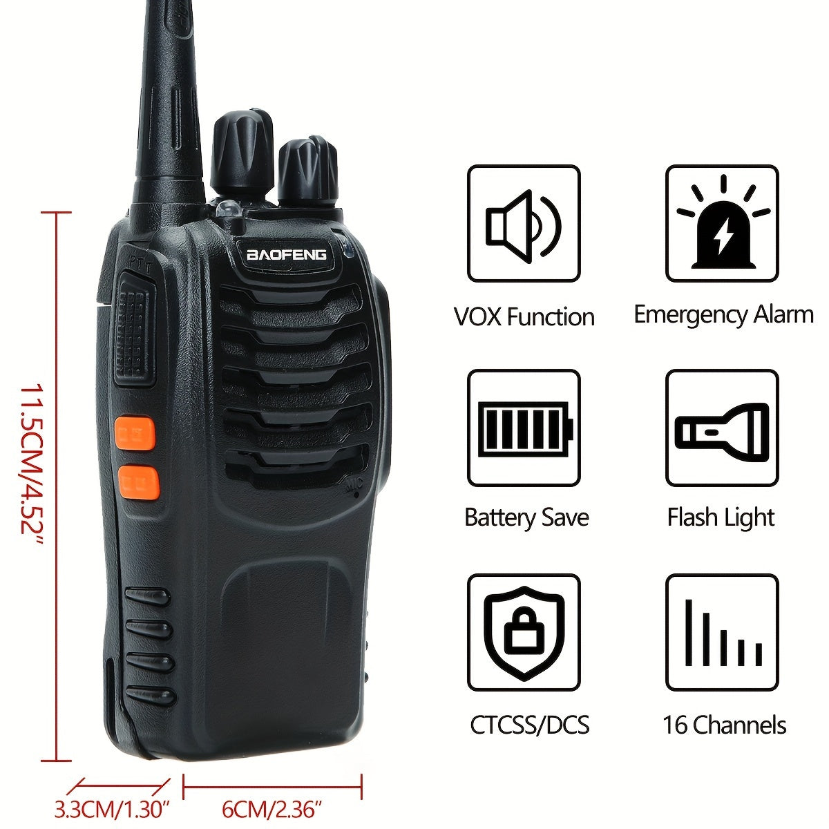 Long Range Walkie Talkies for Adults, Rechargeable 2-Way Radios with Earpieces