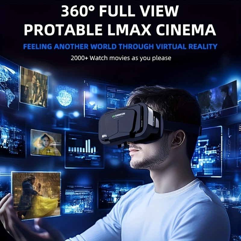3D VR Headset for iPhone & Android – Blue Light Filter, Fits 4.7–7 Phones Moktan Sabai