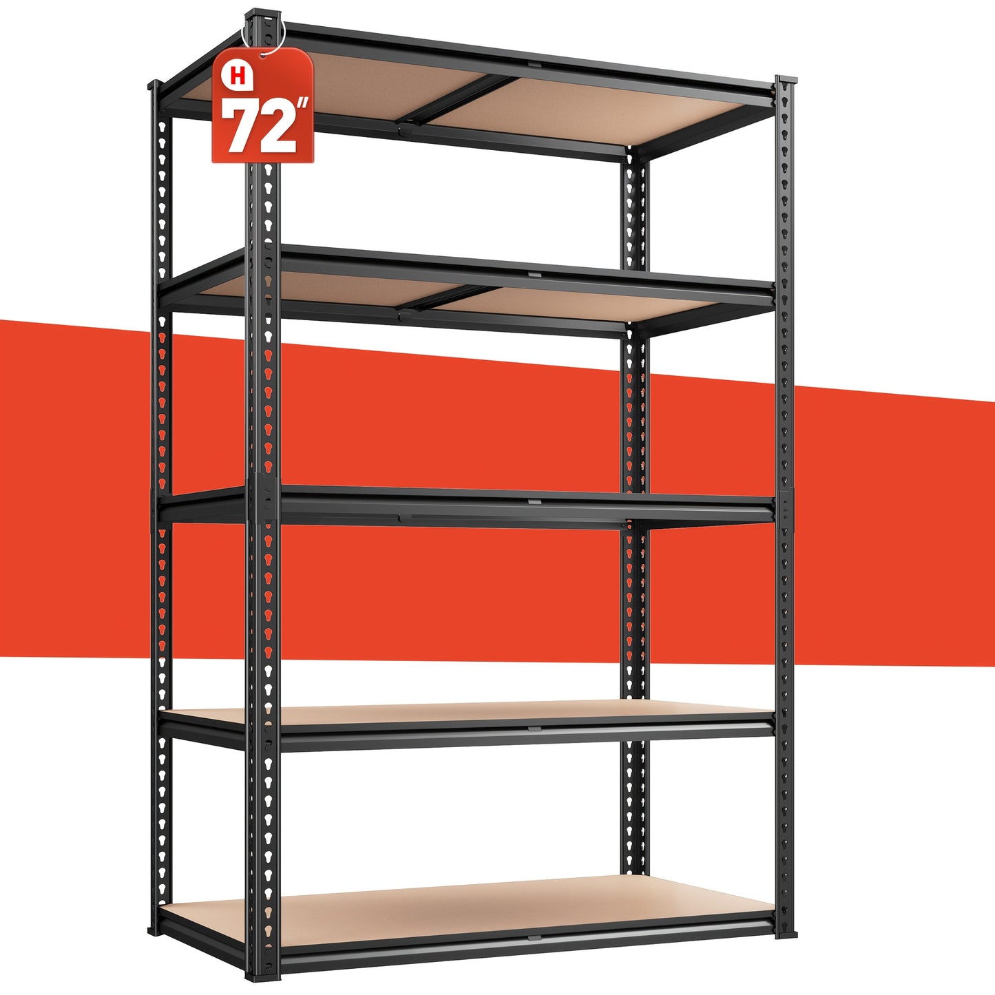 2000LBS Heavy Duty Garage Shelving – 5 Tier Adjustable Metal Storage Rack, Black