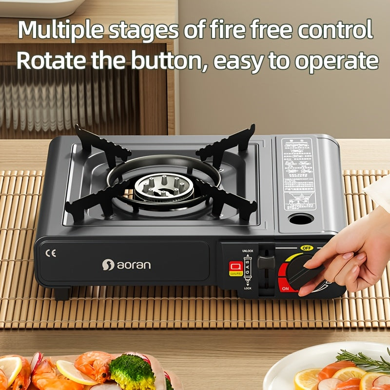 Portable Butane Gas Stove 3500W with Piezo Ignition & Safety Lock for Camping & BBQ