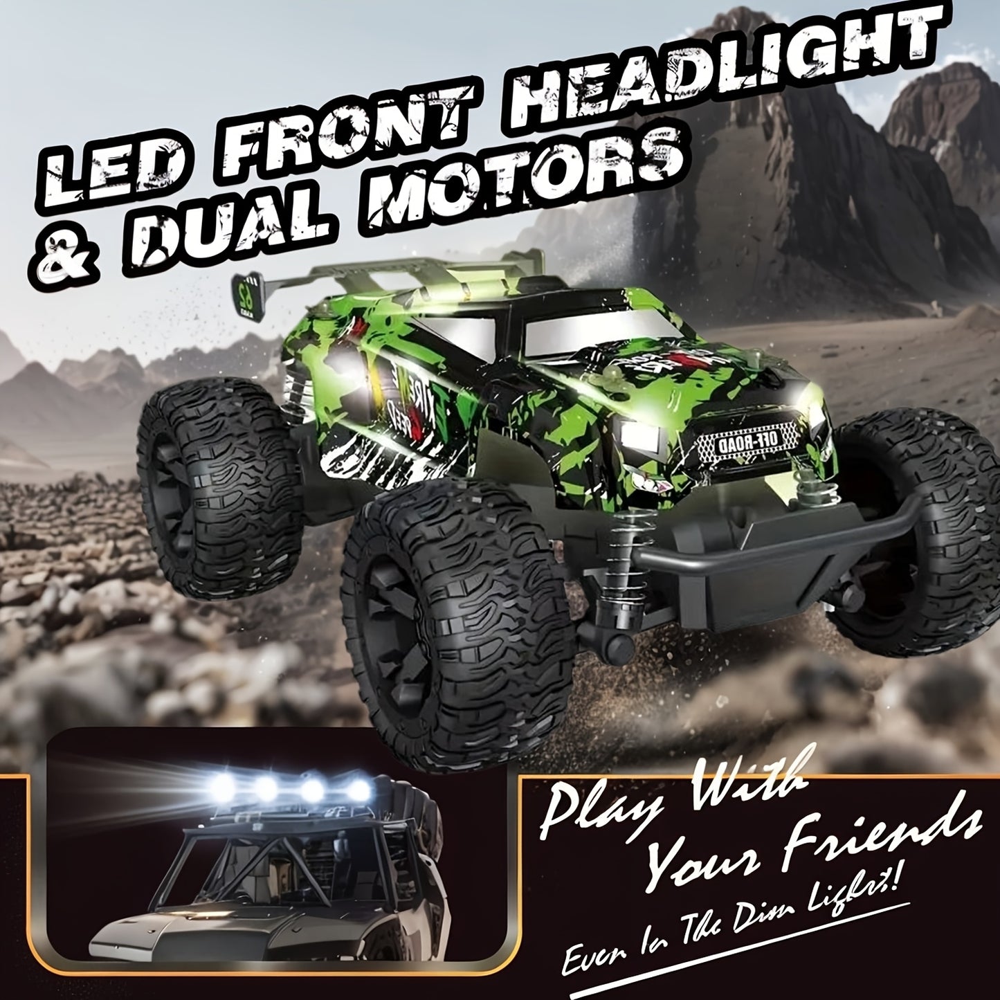 All-Terrain RC Off-Road Toy Car – 2.4GHz Remote Control, Durable Alloy Body