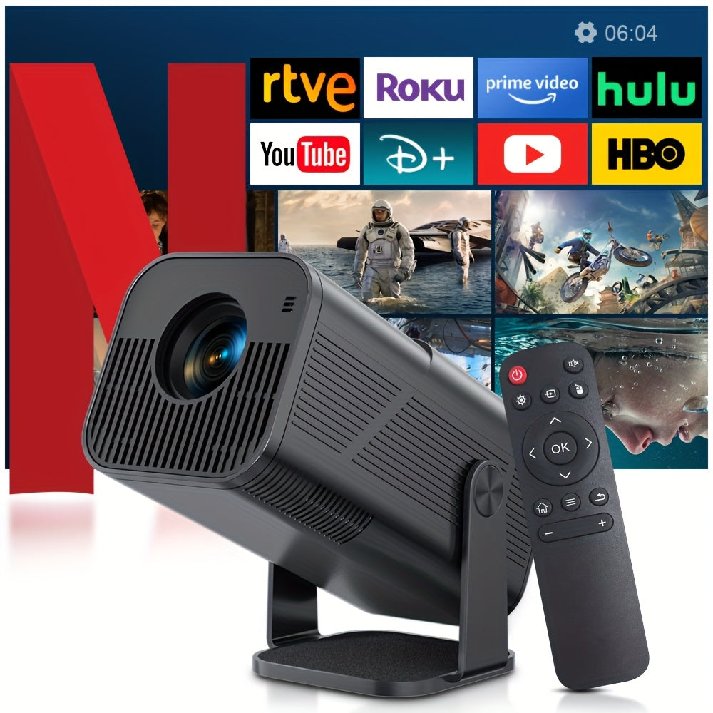 4K Mini Projector with WiFi & Android | Smart Portable Home Theater Projector