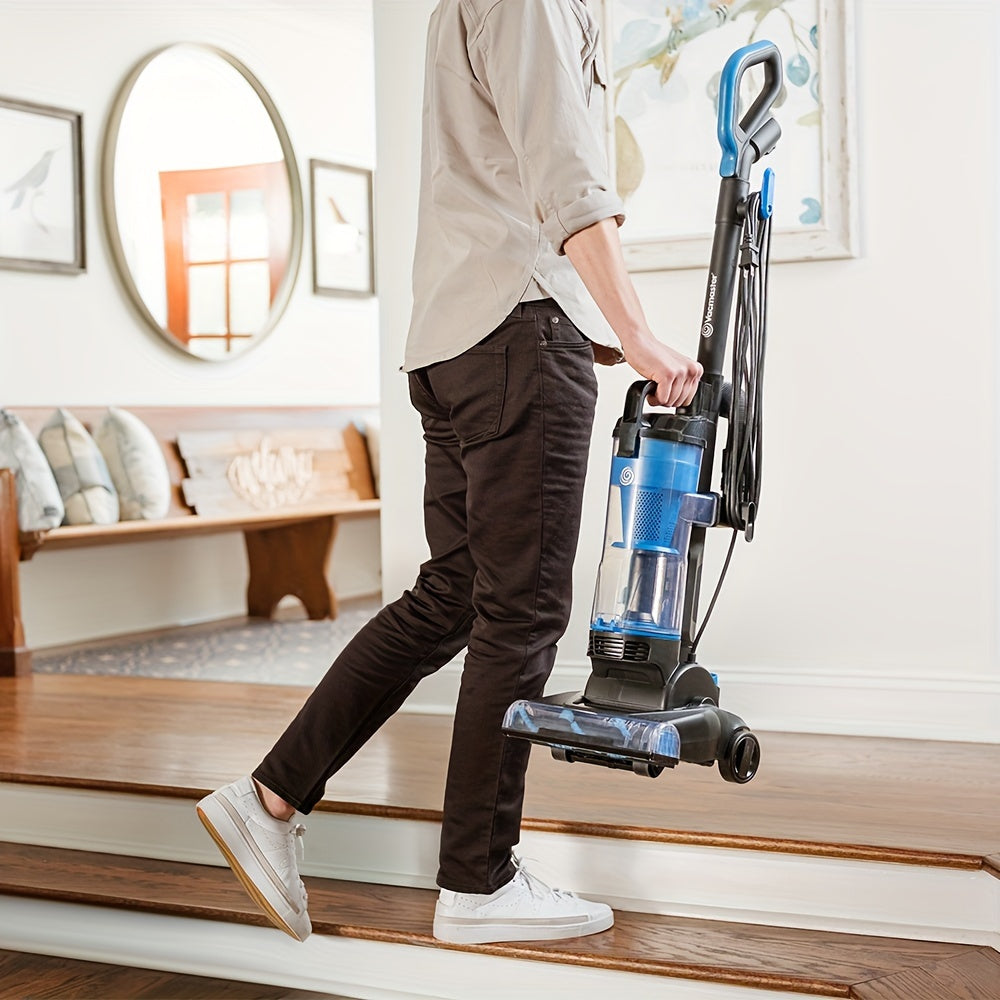 Bagless Upright Vacuum Cleaner for Carpet & Pet Hair, Cyclone Filtration, 17ft