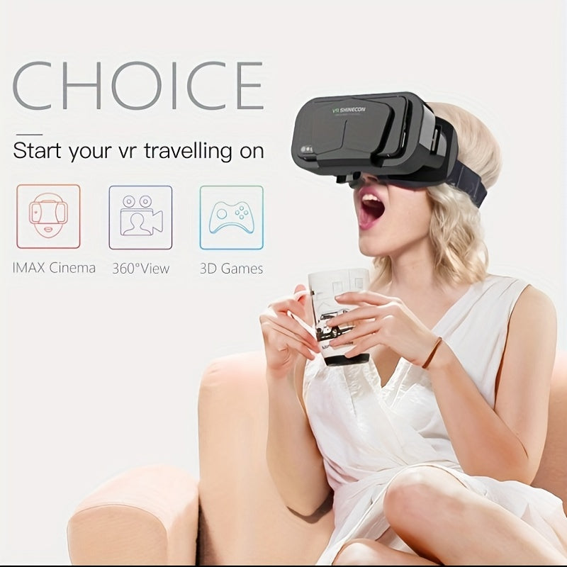 3D VR Headset for iPhone & Android – Blue Light Filter, Fits 4.7–7 Phones Moktan Sabai