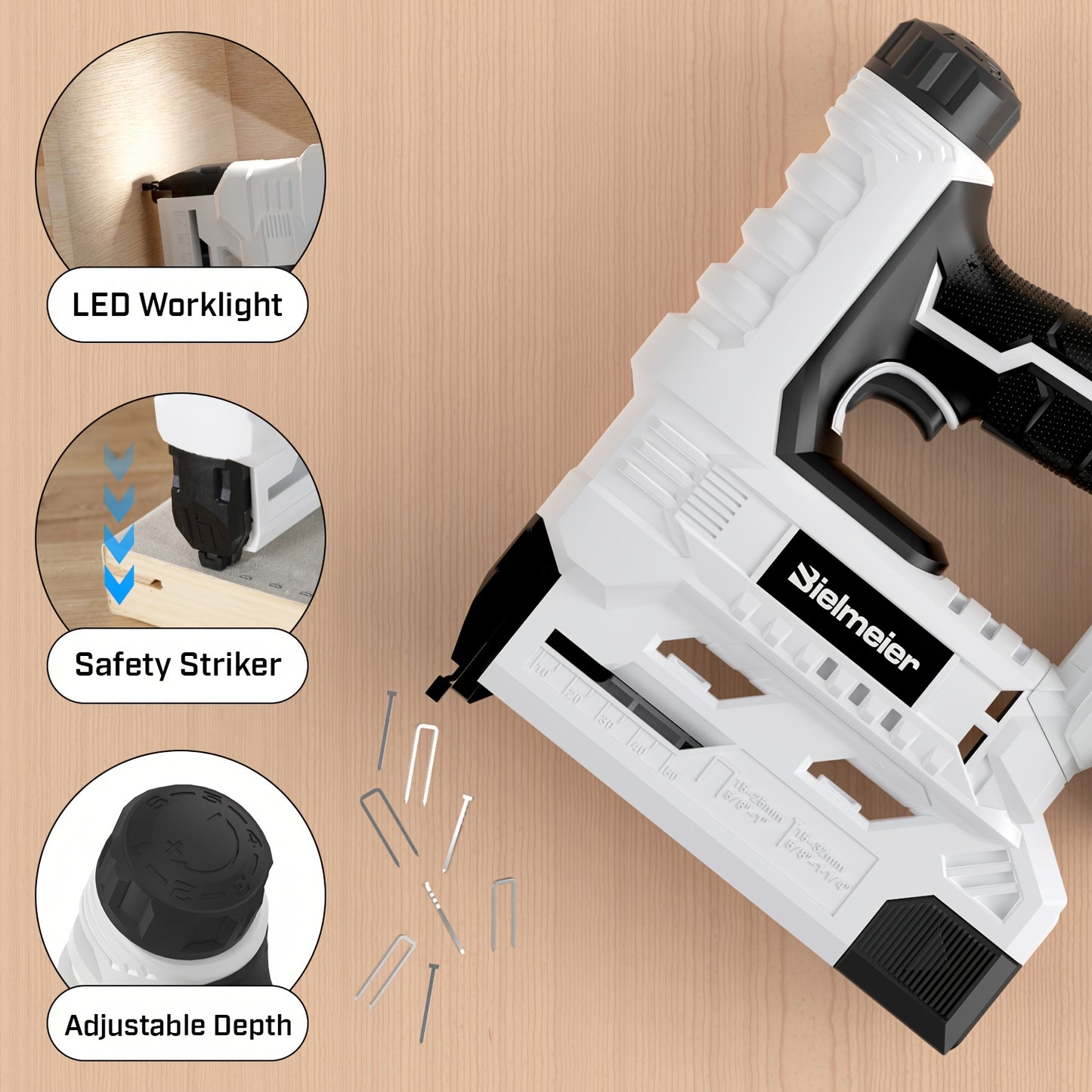 Moktan Sabai 20V Cordless 2-in-1 Nail & Staple Gun – No Compressor, Battery Included