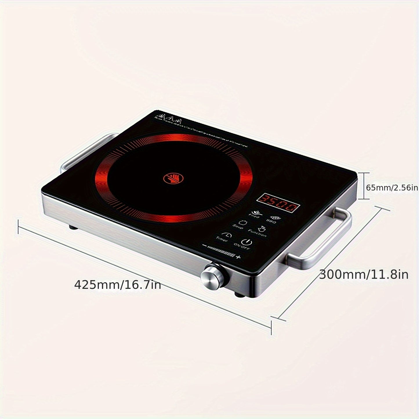 2200W Electric Ceramic Stove, Infrared Induction Cooktop Burner for Home Cooking