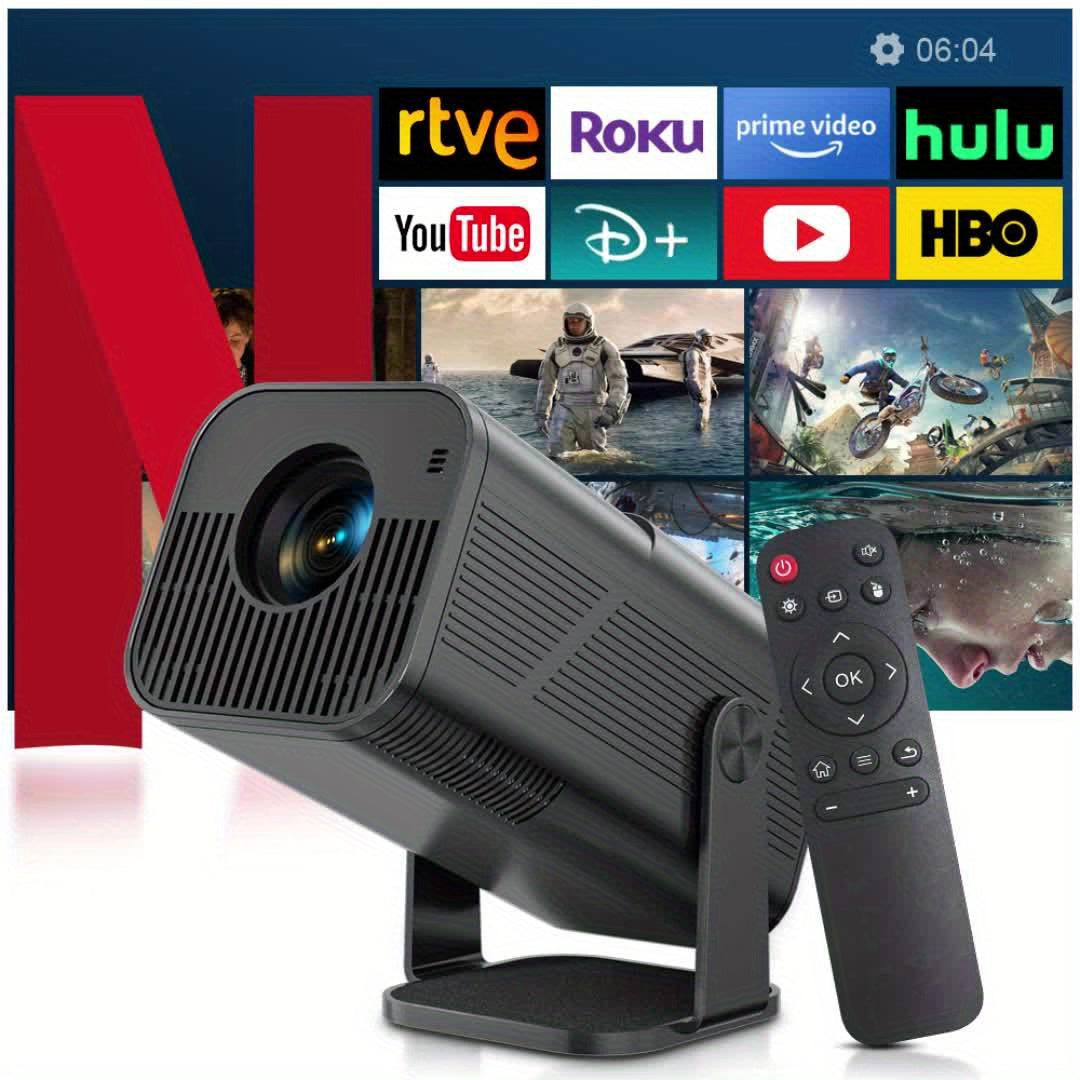 4K Mini Projector with WiFi & Android | Smart Portable Home Theater Projector