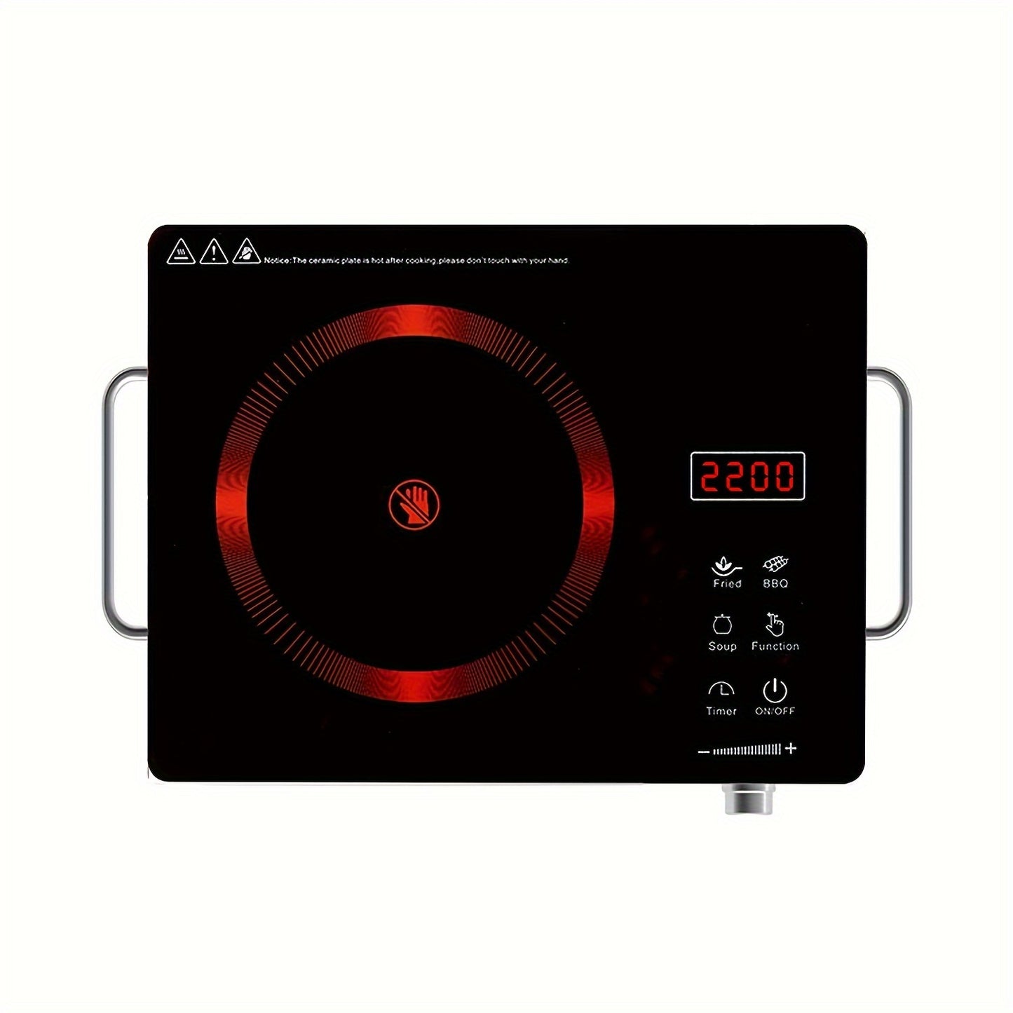 2200W Electric Ceramic Stove, Infrared Induction Cooktop Burner for Home Cooking