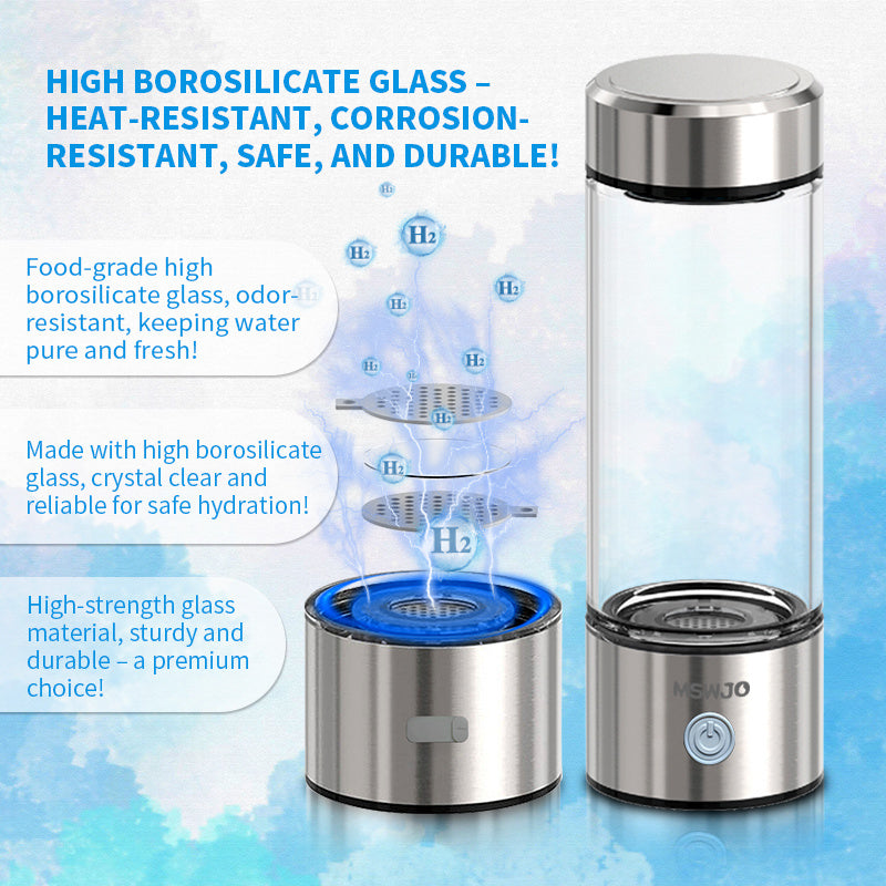 Hydrogen Water Bottle – 420ml Portable Ionizer for Office, Travel & Hydration Moktan Sabai