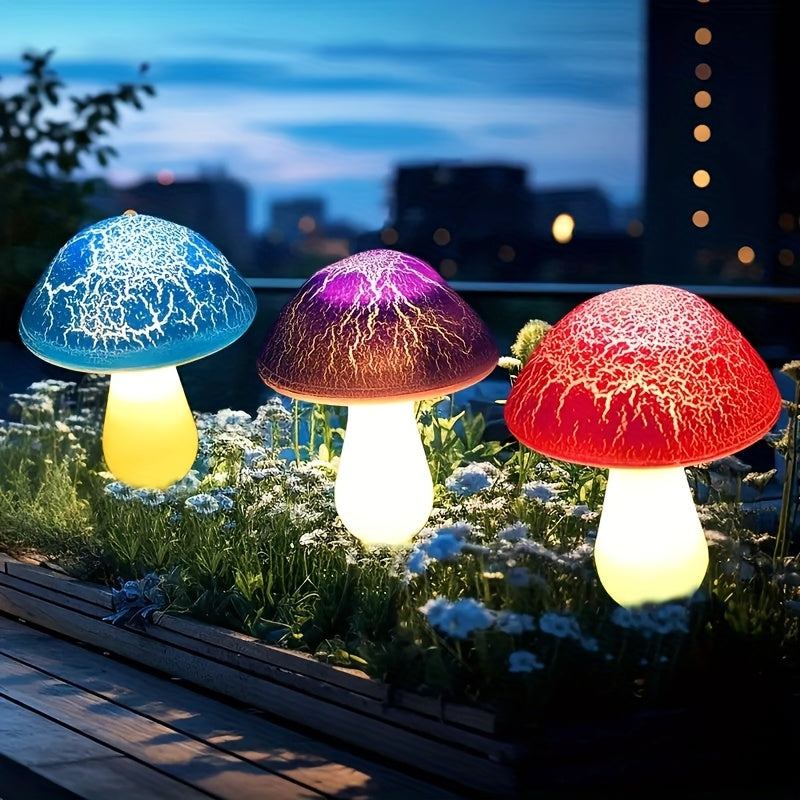 Solar Mushroom Garden Lights Outdoor, 8 LED Decorative Landscape Lights IP65 Waterproof