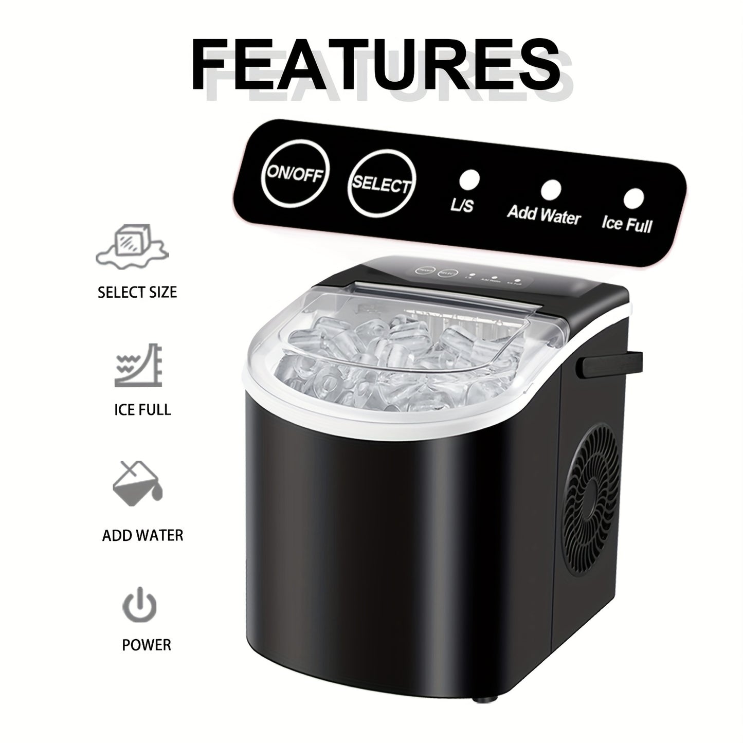 LBC 26lb Countertop Ice Maker with Auto-Clean for Home & Parties