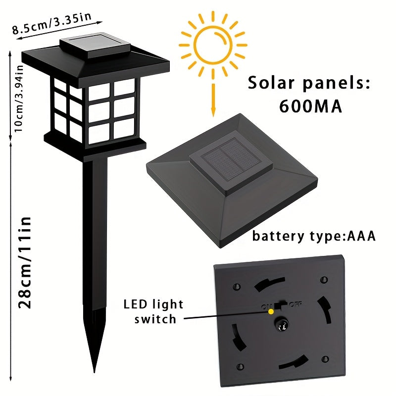 Outdoor Solar Path Lights – 600mA Waterproof LED Landscape Lights (different Sizes Available)