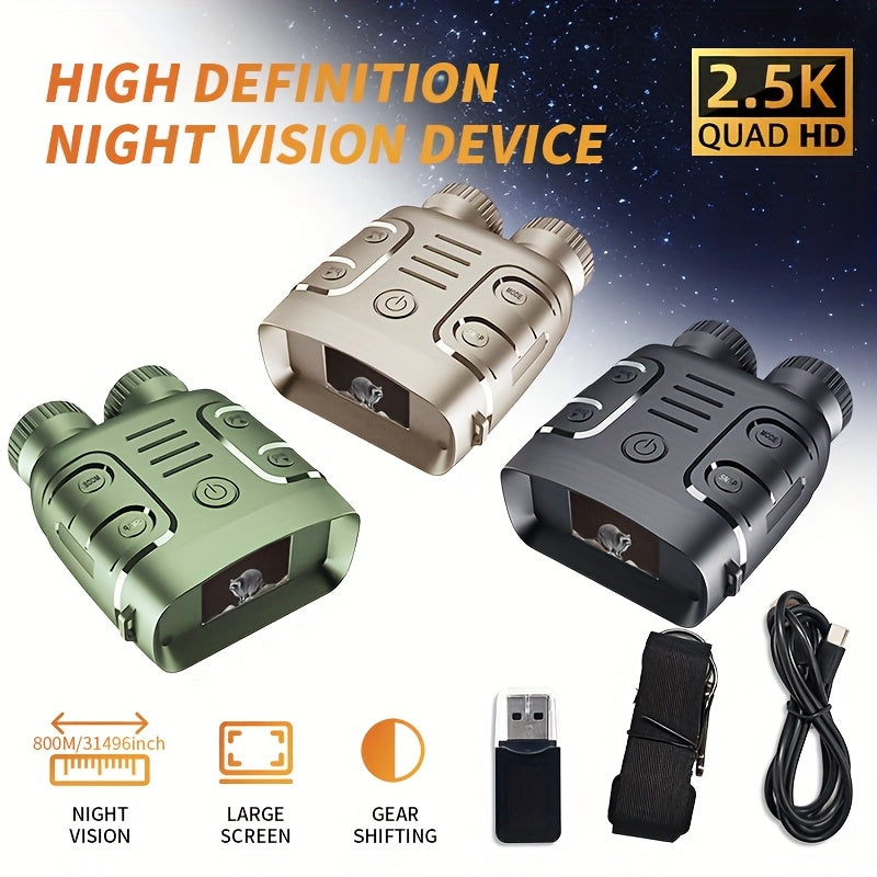 2.5K Night Vision Binoculars with Zoom & Recording, 800m Infrared Goggles Outdoor