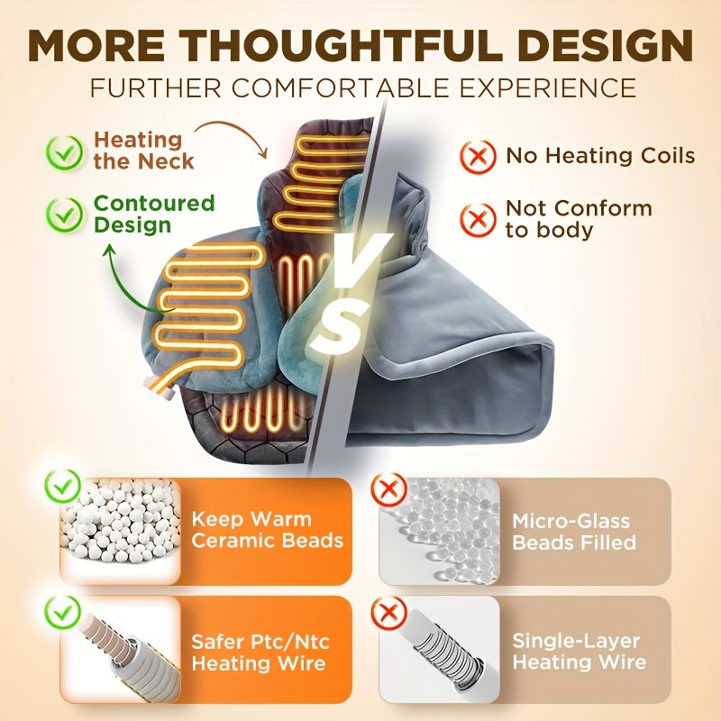 Graphene Heating Pad for Neck & Shoulders – Weighted, 6 Heat Levels, Auto-Off