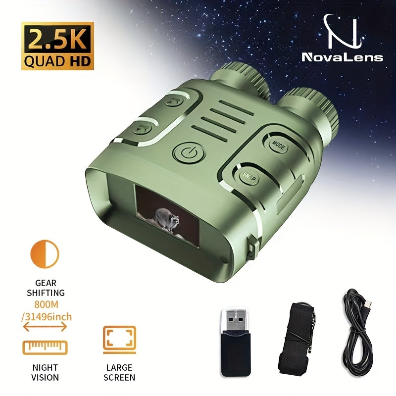 2.5K Night Vision Binoculars with Zoom & Recording, 800m Infrared Goggles Outdoor
