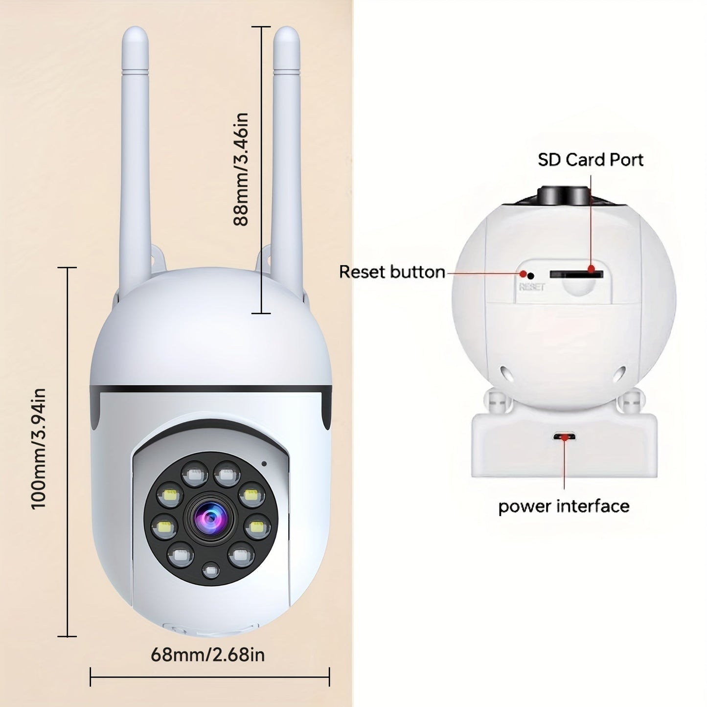 Wifi Security Cameras 4PCS 2K HD, Dual-Band, Night Vision, 2-Way Audio