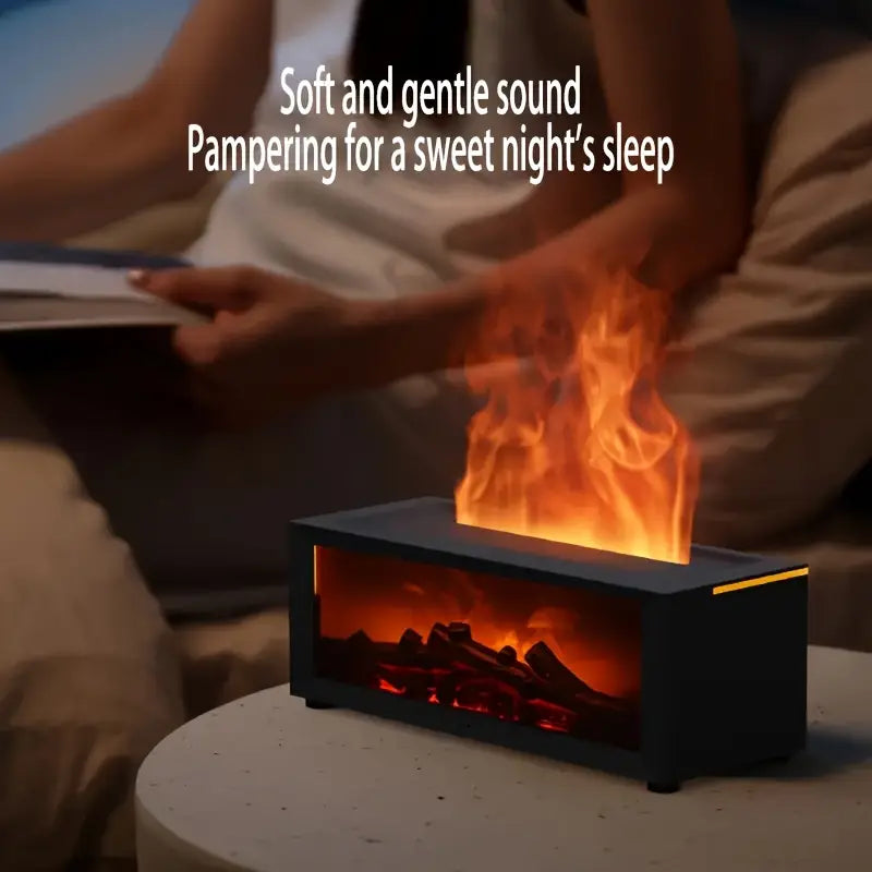 USB-Powered Fireplace Air Freshener with LED Flame Effect for Home & Office