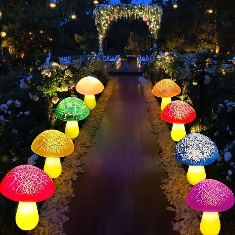 Solar Mushroom Garden Lights Outdoor, 8 LED Decorative Landscape Lights IP65 Waterproof