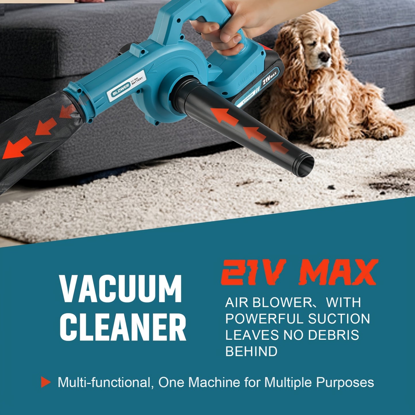 Cordless Leaf Blower Vacuum with Super Suction | For Yard & Lawn Cleaning