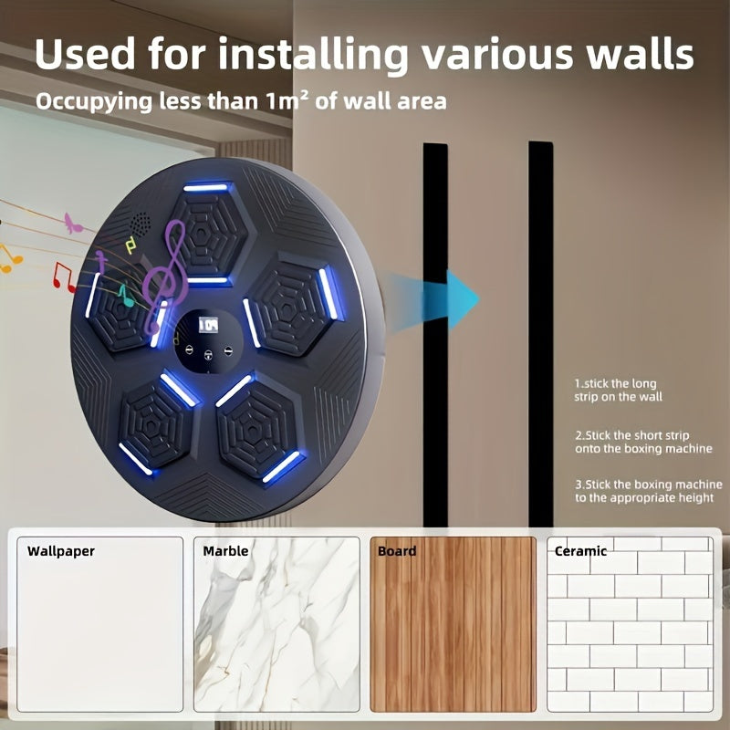 Wall-Mounted Musical Boxing Machine – Smart Target Trainer with Music & LED Display Moktan Sabai