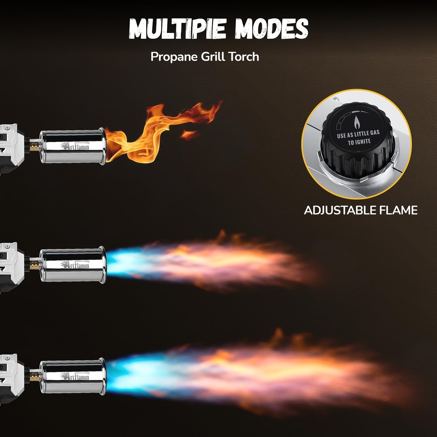 Heavy-Duty Adjustable Flame Torch for Weeds, Camping & Fire Starting