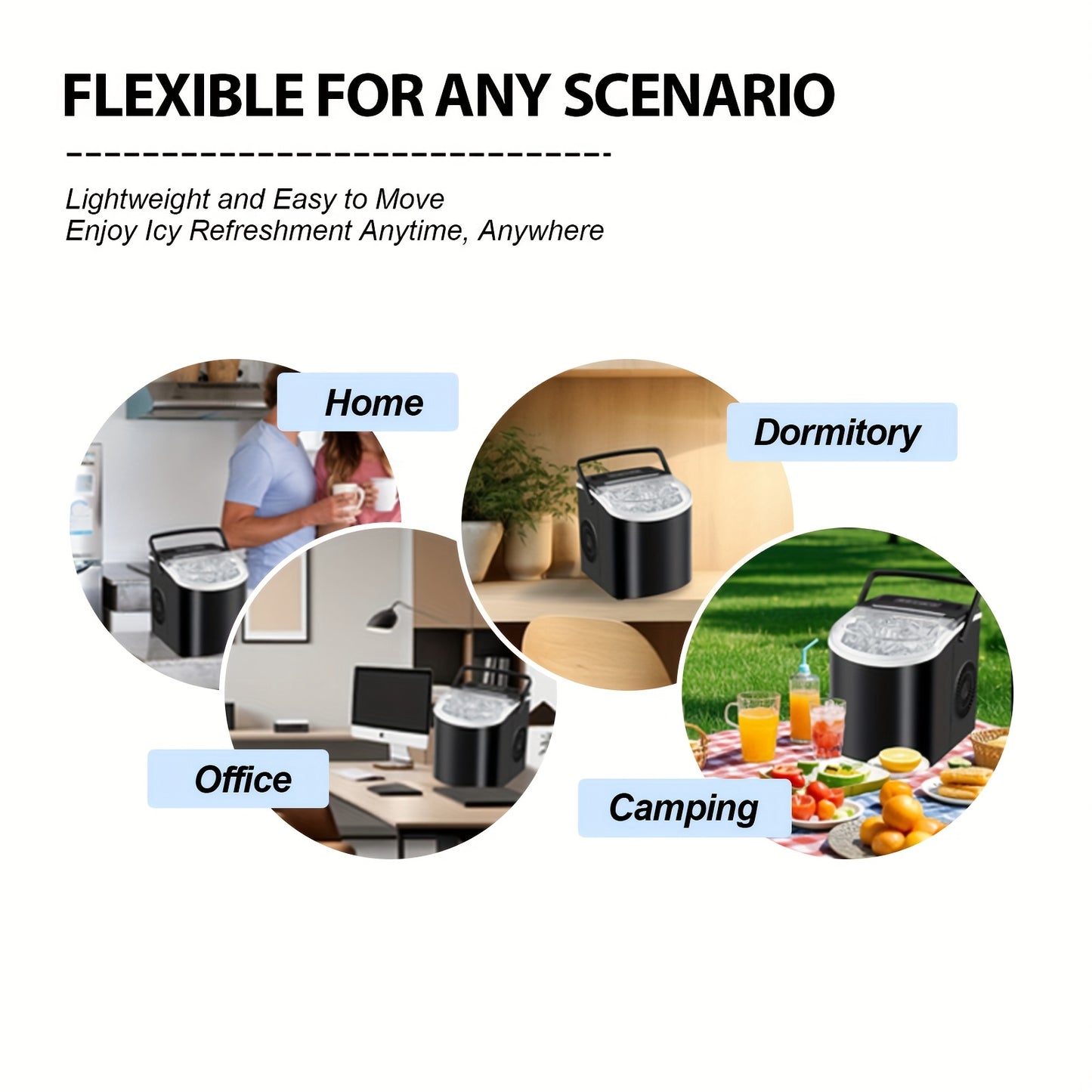 LBC 26lb Countertop Ice Maker with Auto-Clean for Home & Parties