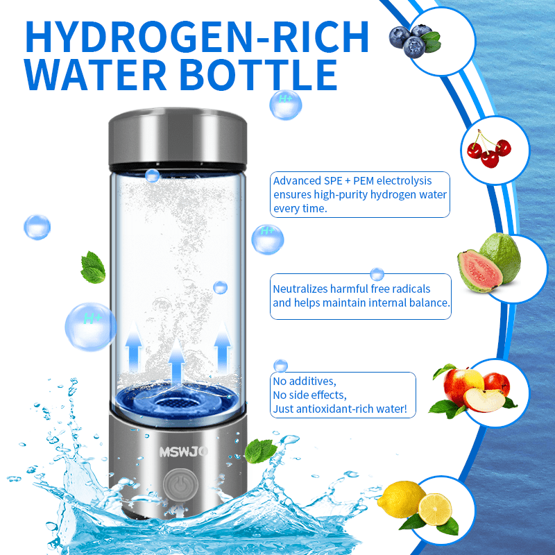 Hydrogen Water Bottle – 420ml Portable Ionizer for Office, Travel & Hydration Moktan Sabai