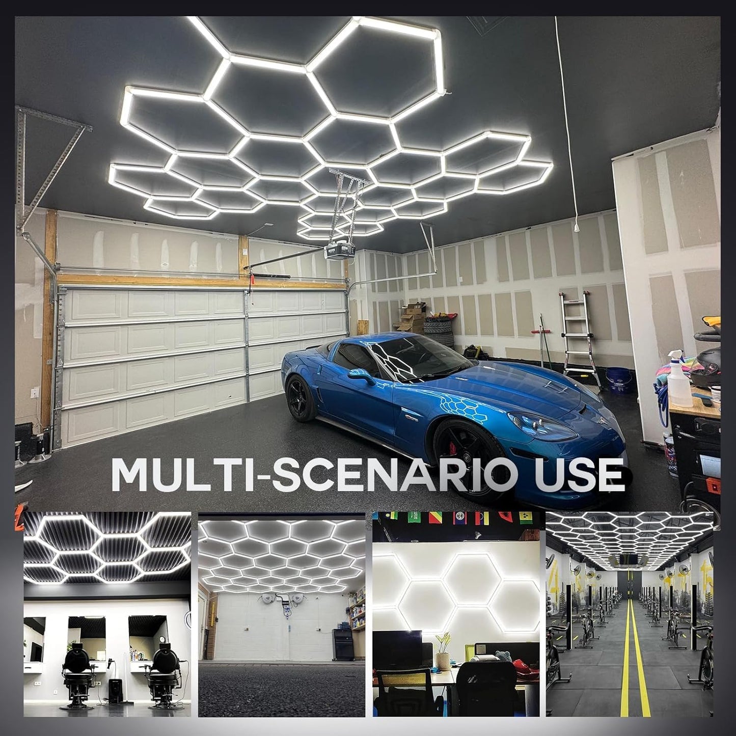 Hexagon LED Garage Lights (24 Pack) | Super Bright Ceiling Light System