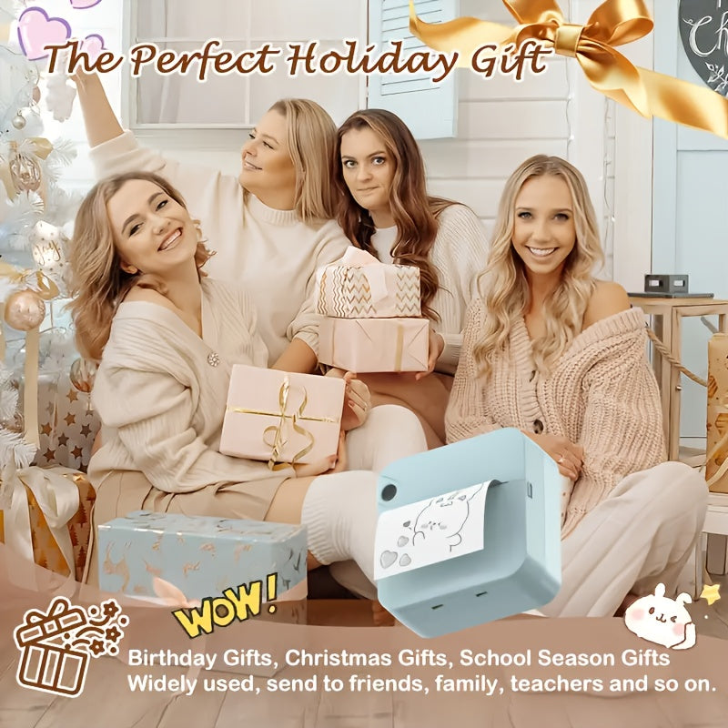Pocket Thermal Sticker Printer – Inkless Mini Bluetooth Printer with Paper Roll