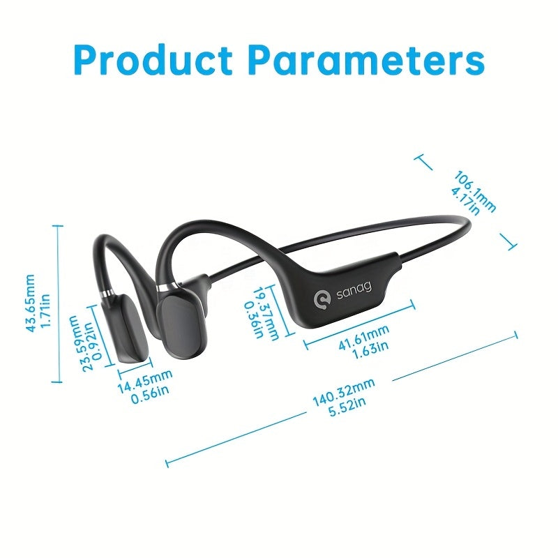 Bone Conduction Headphones, Open-Ear Wireless Headset for Sports, Running, Gym