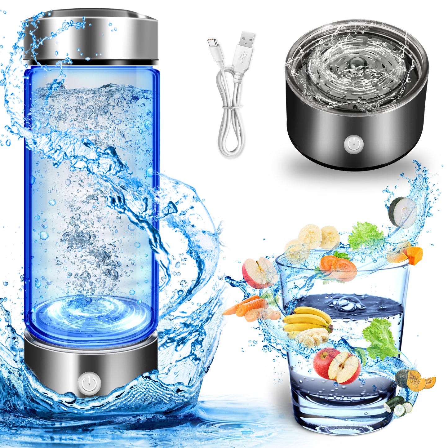 Hydrogen Water Bottle – 420ml Portable Ionizer for Office, Travel & Hydration Moktan Sabai