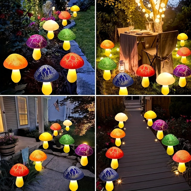 Solar Mushroom Garden Lights Outdoor, 8 LED Decorative Landscape Lights IP65 Waterproof