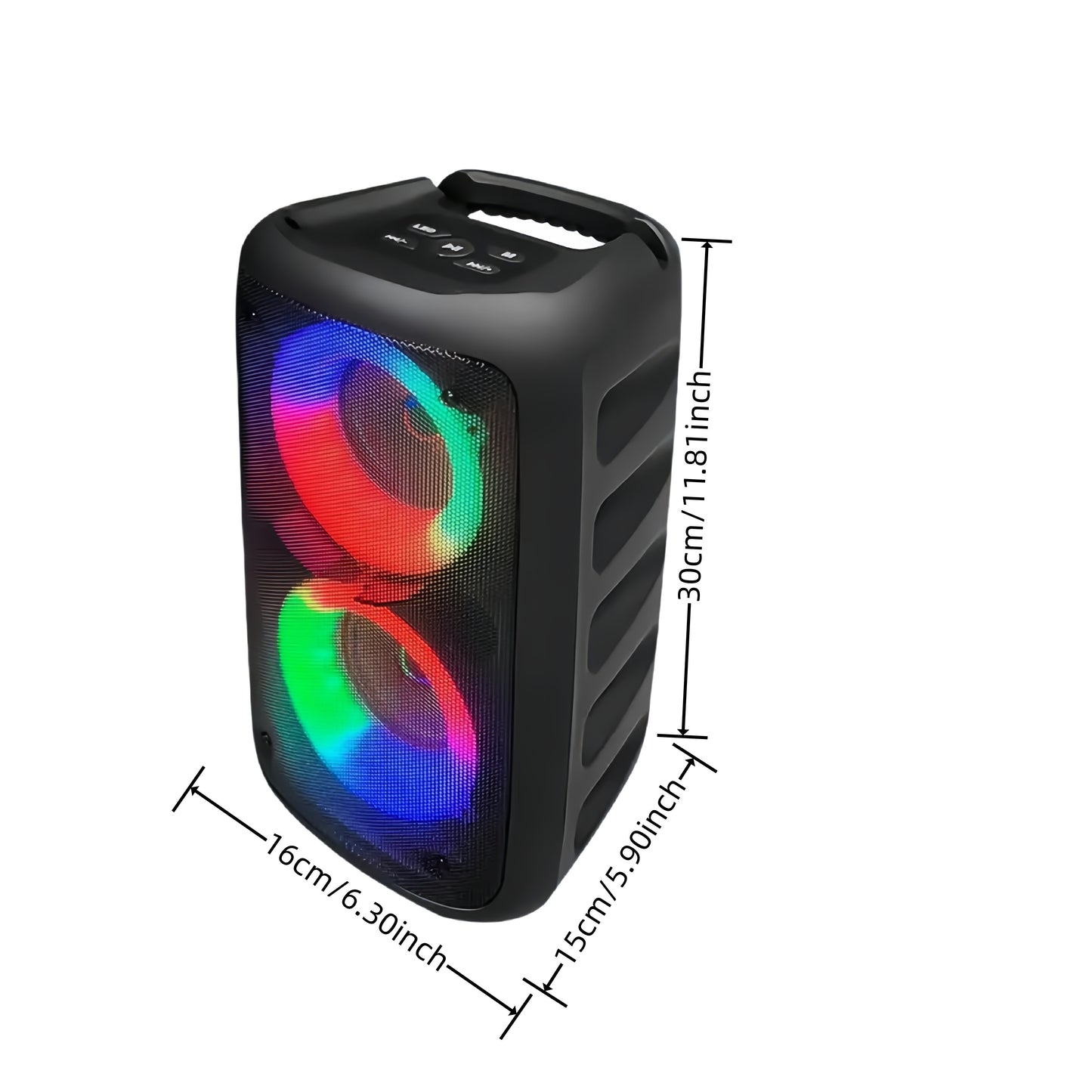 Karaoke Machine with Wireless & Wired Mics, Bluetooth Speaker with LED Lights for Party & Home