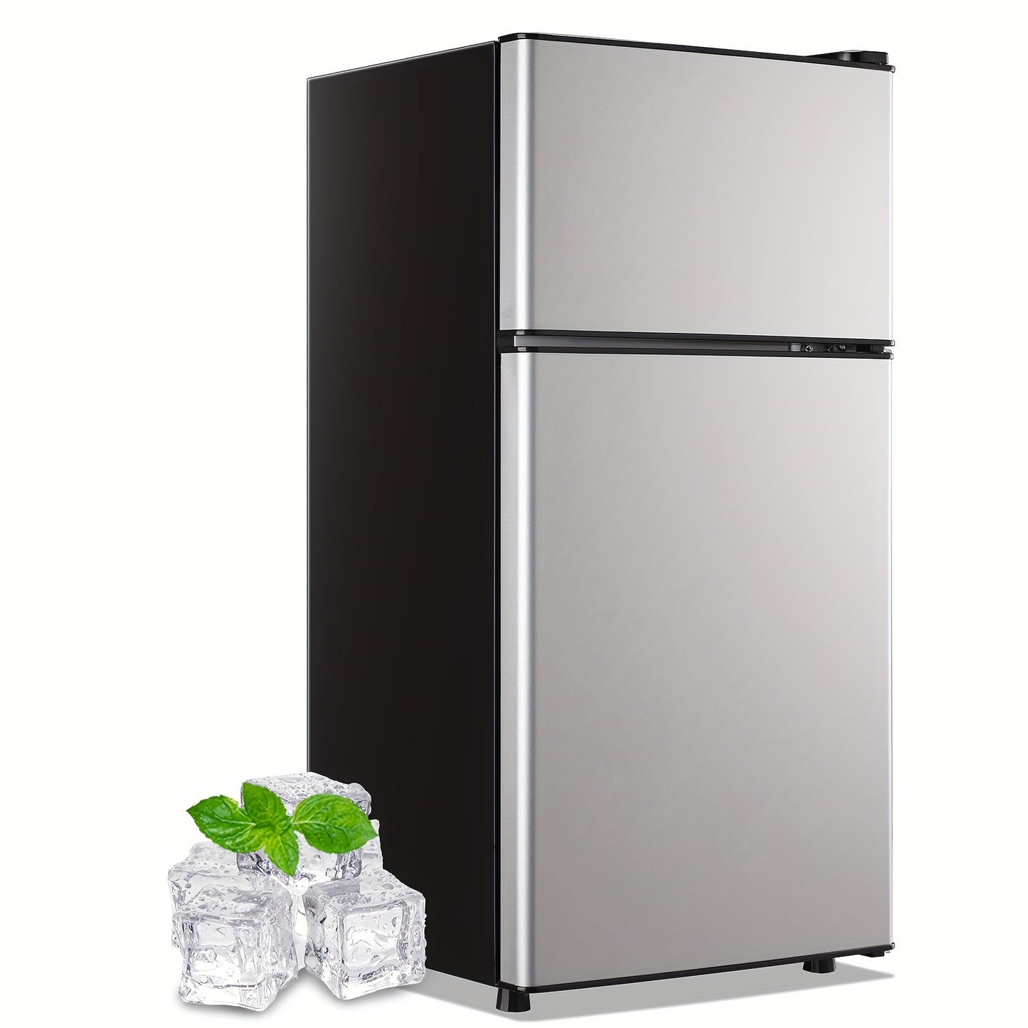 Moktan Sabai 2.6 Cu.Ft Mini Fridge with Freezer, Compact Double Door Refrigerator