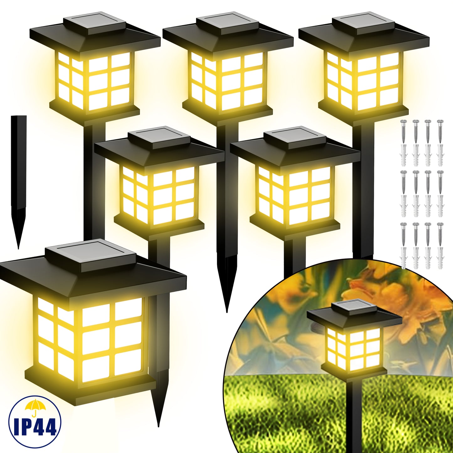 Outdoor Solar Path Lights – 600mA Waterproof LED Landscape Lights (different Sizes Available)