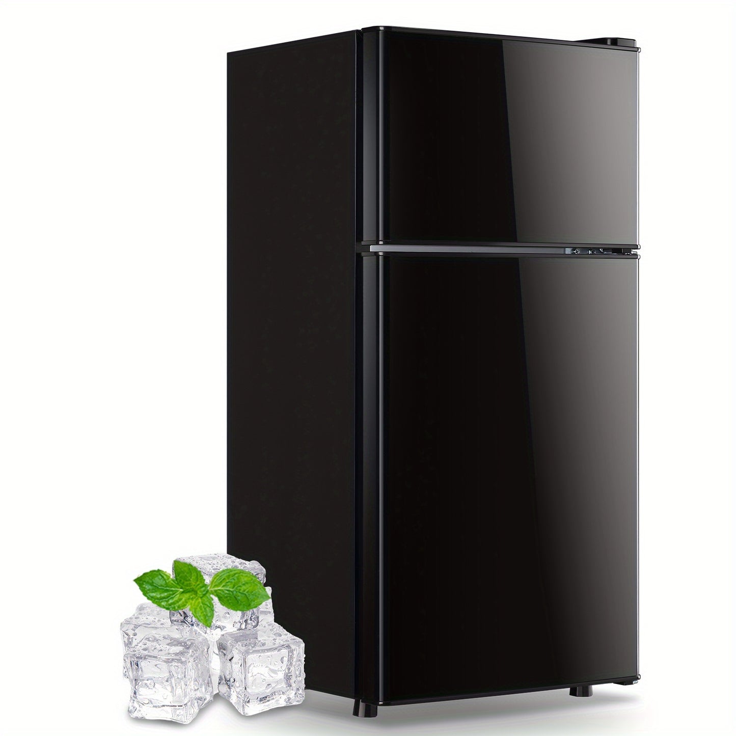 Moktan Sabai 2.6 Cu.Ft Mini Fridge with Freezer, Compact Double Door Refrigerator