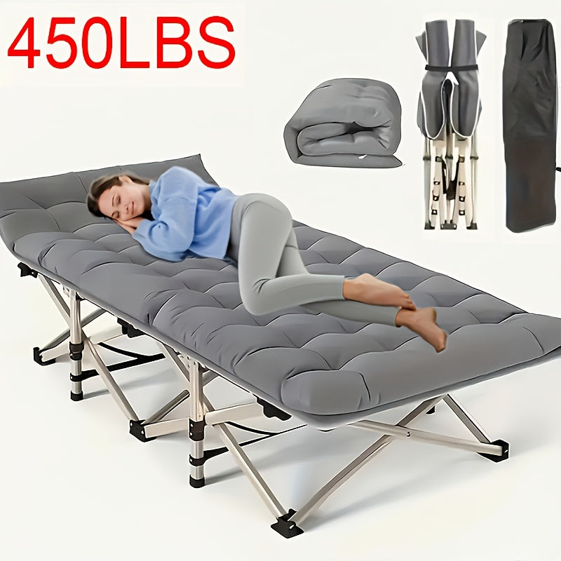 75 Folding Camping Bed – Heavy Duty Outdoor Guest Cot, 450–500lbs, Portable w/ Bag