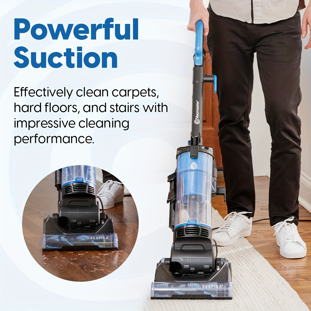 Bagless Upright Vacuum Cleaner for Carpet & Pet Hair, Cyclone Filtration, 17ft